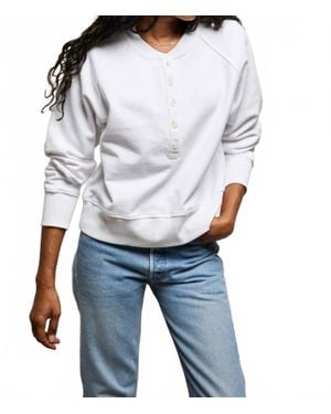 PERFECTWHITETEE Bowen Button-Front Sweatshirt - White
