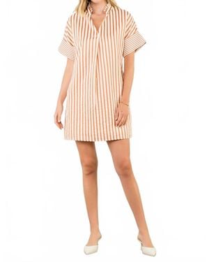 Thml Short Sleeve Striped Dress - Pink