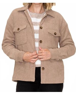 Staccato Corduroy Fleece Lined Shacket - Natural