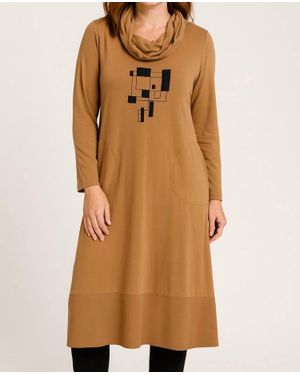 Inoa Russet Cowl Neck Dress - Natural