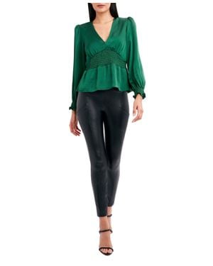 BCBGMAXAZRIA V-Neck Peplum Top - Purple