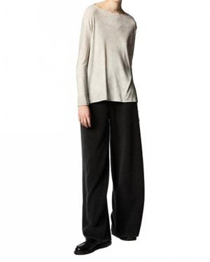 Avant Toi Dirty Effect Long Sleeve Tee - White
