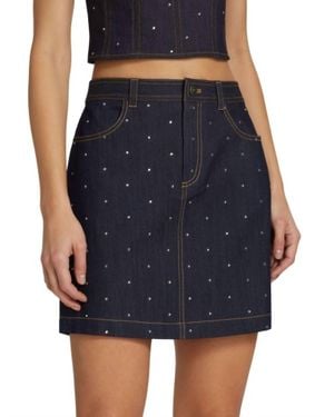 Cinq À Sept Ditsy Rhinestone Lynette Mini Skirt - Blue