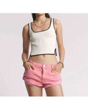 One Teaspoon Bandits Low Waist Denim Shorts - Pink
