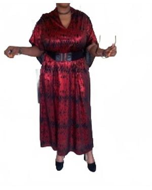 Karen T Design Metalica Kaftan Dress - Red