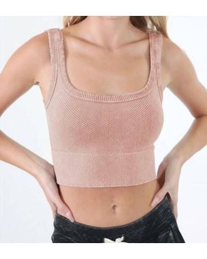 Nikibiki Wash Ribbed Cropped Top - Natural