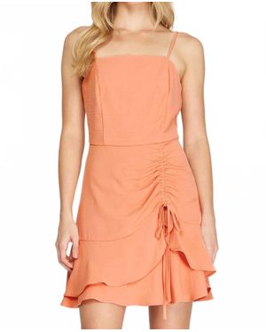 She + Sky Brielle Ruched Mini Dress - Orange
