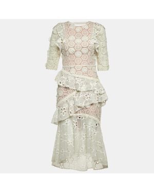 Alexis Lace Mikaela Midi Dress - Natural