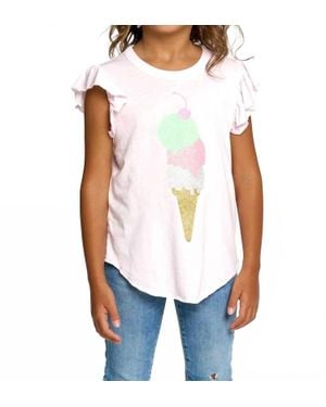 Chaser Brand Ice Cream Glitter Cone Tee - White