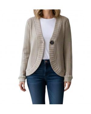 Doe And Rae Long Sleeve One Button Cardigan - Gray