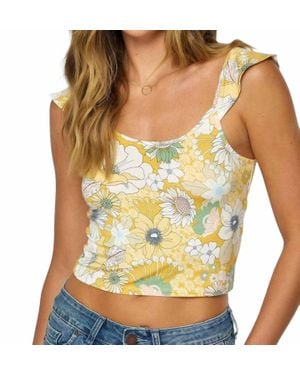 O'neill Sportswear Andy Floral Crop Top - Yellow