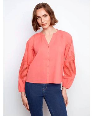 Charlie b Raglan Sleeve Blouse - Red