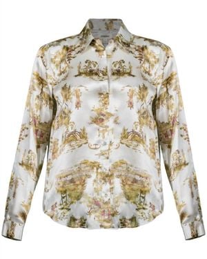 L'Agence Tyler Long Sleeve Blouse - Metallic