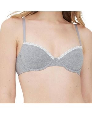 Skarlett Blue Adorned Cotton Underwire Bra - Gray