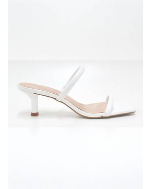 Coco Miami Kitten Heel Slide Sandals - White