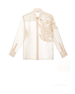 Antonelli Alessandra Embroidered Silk Shirt - White