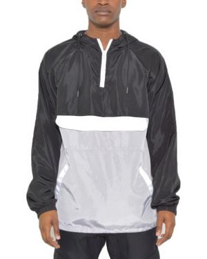 TRUEDAMES Color Block Anorak Jacket Pullover Windbreaker - Gray