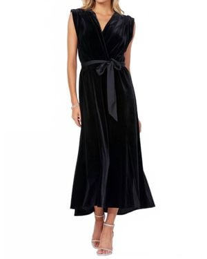 Bishop + Young Luxe Velvet Aeries Wrap Dress - Black