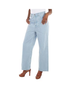 Nanushka Sun Bleach Josine Wide-Leg Denim Jeans - Blue