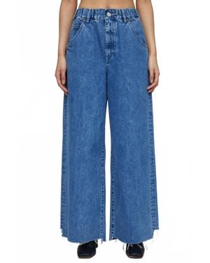 Moussy Ivy Relax Wide Leg Jean - Blue