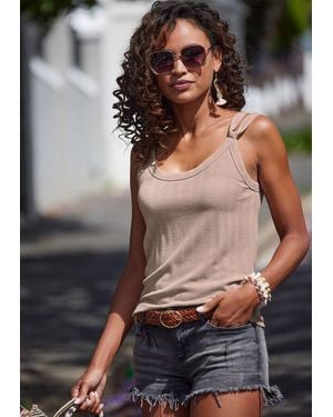 Lascana 2 Pk Strap Detail Tops - Gray
