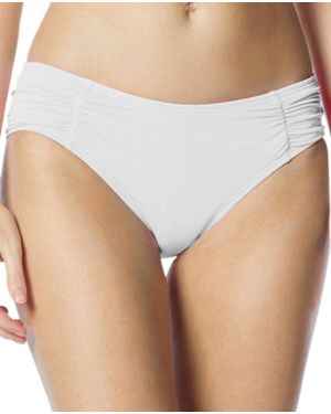 Coco Rave Side Shirred Bikini Bottom - White