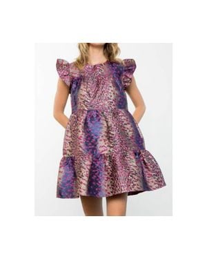Thml Amaryllis Flutter Sleeve Textured Dress - Purple