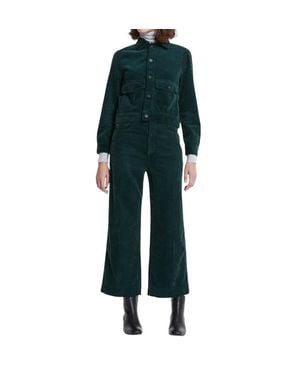 AG Jeans Etta Corduroy Wide Leg Cropped Pants - Green