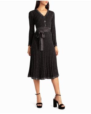Nicole Miller Knit Fit And Flare Valentina Dress - Black