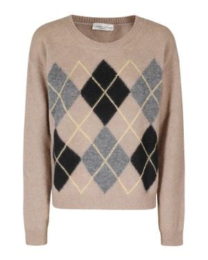 Roberto Collina Taupe Argyle Baby Alpaca-Blend Sweater - Multicolor
