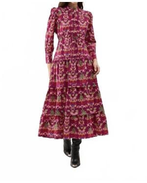 Beyond By Vera Sissi Long Sleeve Dress - Red