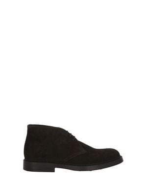 Doucal's Suede Lace-Up Boots - Black