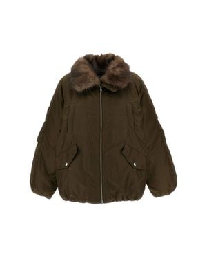 Stand Studio Thilda Oversized Padded Nylon Jacket - Brown