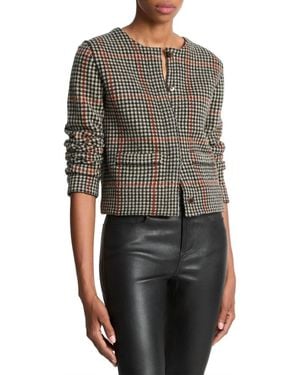 Vince Intarsia Glen Plaid Jacket - Black