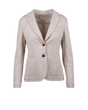 Circolo 1901 Tailored Sweatshirt Blazer With Notched Lapel And Cashmere Blend - White