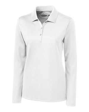 Clique L/S Ice Lady Pique Polo Shirt - White