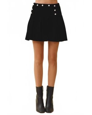 TCEC Georgie Pearl Embellished Mini Skirt - Black
