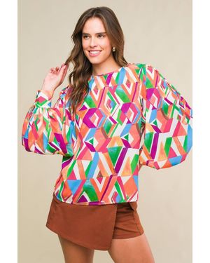 TRUEDAMES That's That Bright Woven Top - Red
