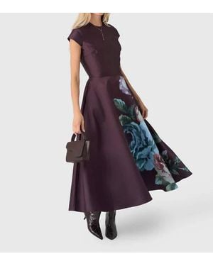 Marques'Almeida Flower Printed Cap Sleeve Dress - Blue