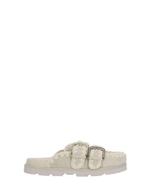 Mou Ivory Low Bio Suede Loafers - White