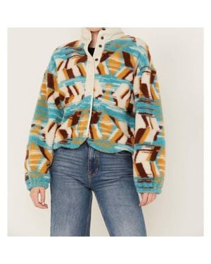 Rock & Roll Denim Sherpa Western Jacket - Blue