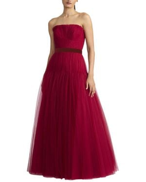 Zac Posen Classic Tulle Ball Gown - Red