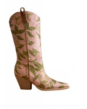 Oasis Society 'Stesha Floral Cowboy Boot - Brown