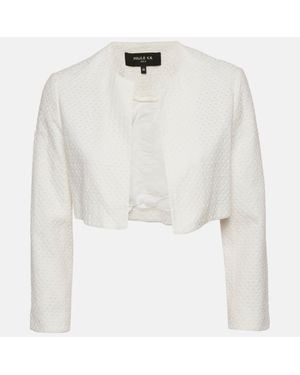 Paule Ka Broderie Anglaise Cotton Crop Jacket - White