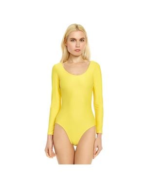 Leveret Long Sleeve Leotard - Yellow