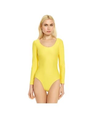 Leveret Long Sleeve Leotard - Yellow