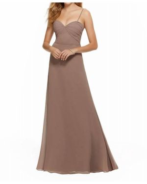 Mori Lee Sweetheart Neck Chiffon Bridesmaid Dress - Brown