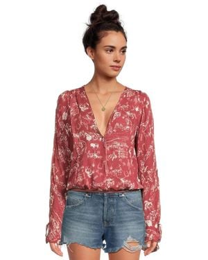 Free People Everything's Rosy Bodysuit - Red