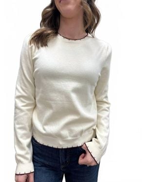 ..,merci Sweater With Edge Detailing Pullover - Natural