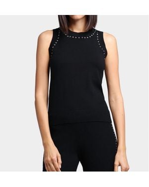 Minnie Rose Western Embellished Tank Top - Black